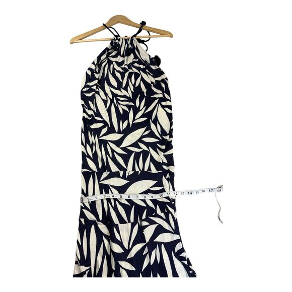 YaYa & Co Women's Open- Back Halter Maxi Dress Mermaid Style Sz Small Navy/White - Picture 10 of 13